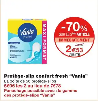 Monoprix Vania protège-slip confort fresh offre