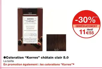 Monoprix Korres coloration châtain clair 5.0 offre