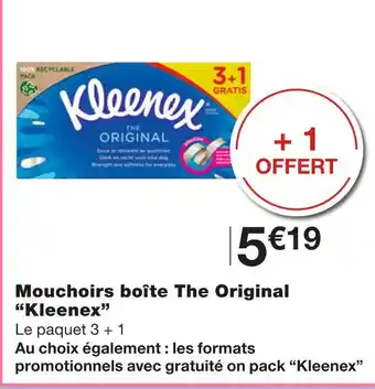 Monoprix Kleenex mouchoirs boîte the original offre