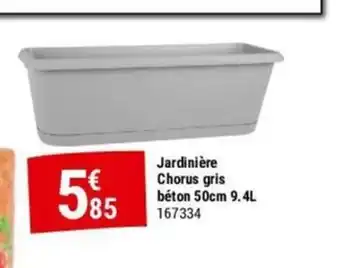 JardiniÚre Chorus gris béton 50cm