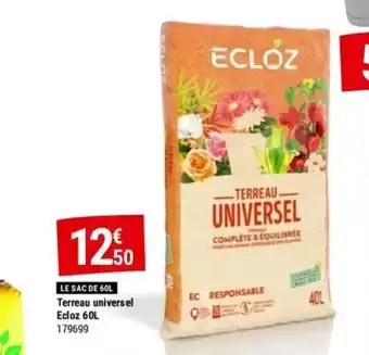 Gamm vert LE SAC DE 60L Terreau universel Ecloz 60L offre