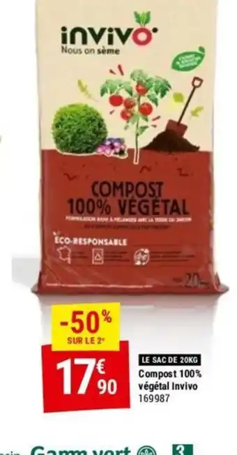 Gamm vert LE SAC DE 20KG Compost 100% offre