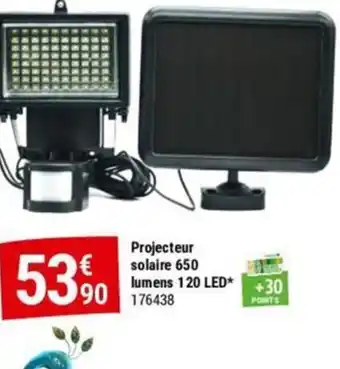 Gamm vert Projecteur solaire 650 lumens 120 LED offre