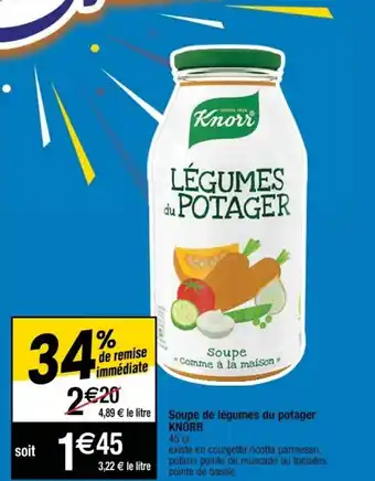 Cora x Carrefour Soupe de légumes du potager KNORR offre