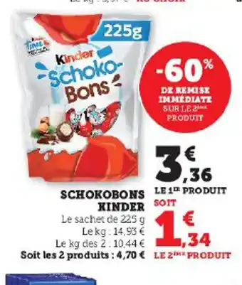 Hyper U SCHOKOBONS KINDER offre