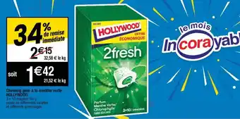 Cora x Carrefour Chewing gum à la menthe verte HOLLYWOOD offre