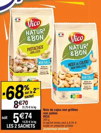 Cora x Carrefour Noix de cajou non grillées non salées VICO offre