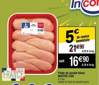 Cora x Carrefour Filets de poulet blanc offre