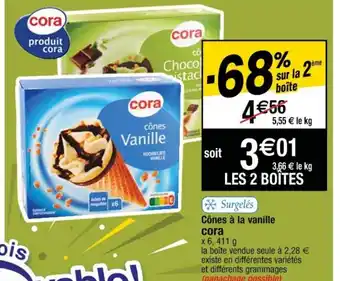 Cora x Carrefour Cônes à la vanille cora offre