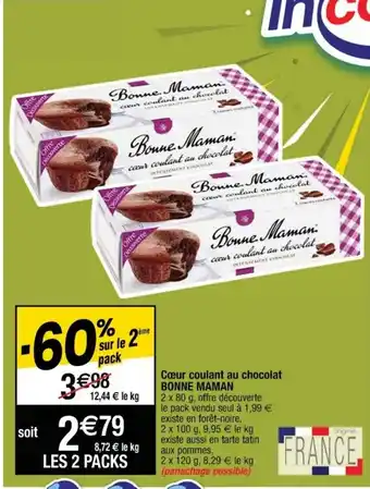 Cora x Carrefour Cœur coulant au chocolat BONNE MAMAN offre