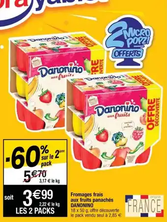 Cora x Carrefour Fromages frais aux fruits panachés DANONINO offre