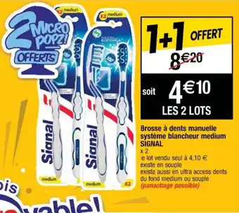 Cora x Carrefour Brosse à dents manuelle système blancheur medium signal offre