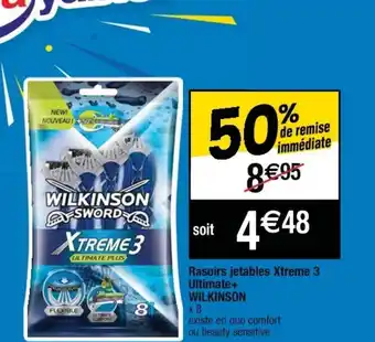 Cora x Carrefour Rasoirs jetables xtreme 3 ultimate+wilkinson offre