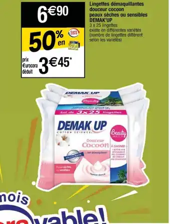 Lingettes démaquillantes douceur cocoon peaux sÚches ou sensibles