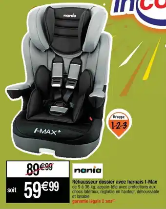Réhausseur dossier avec harnais l-max