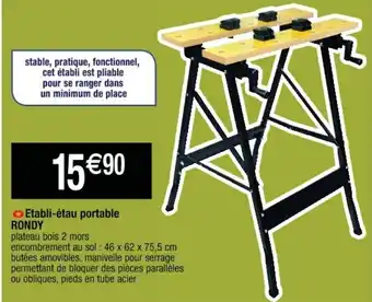 Cora x Carrefour Etabli-étau portable RONDY offre
