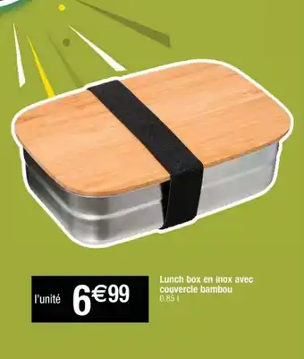 Cora x Carrefour Lunch box en inox avec cuovercle bambou offre