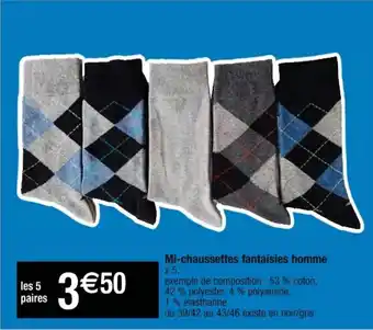Mi-chaussettes fantaisies homme