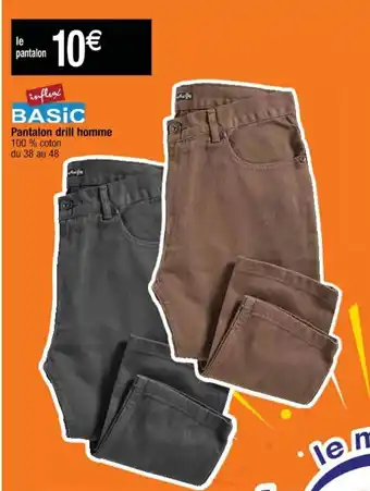 Cora x Carrefour Pantalon drill homme offre
