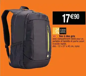 Cora x Carrefour Sac à dos gris offre