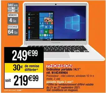 Cora x Carrefour Ordinateur portable 14.1 offre