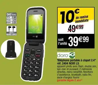 Cora x Carrefour Téléphone portable à clapet offre