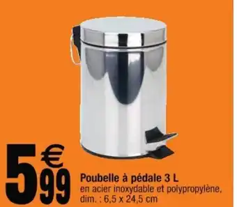 Cora x Carrefour Poubelle à pédale 3 L offre
