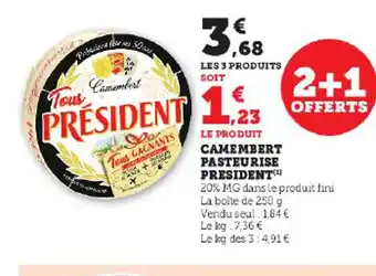 Hyper U CAMEMBERT PASTEURISE offre