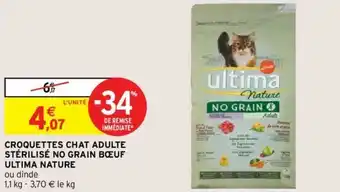 Intermarché Croquettes chat adulte stérilisé no grain bœuf ultima nature offre