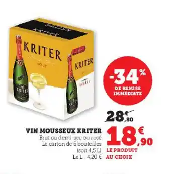 Hyper U VIN MOUSSEUX KRITER offre