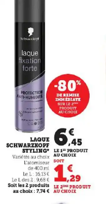 Hyper U LAQUE SCHWARZKOPF offre
