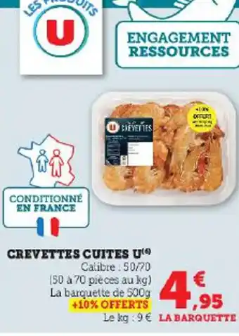 Hyper U CREVETTES CUITES U offre