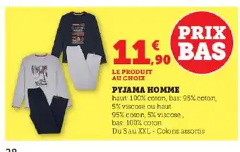 Hyper U PYJAMA HOMME offre