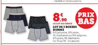 Hyper U Lot de 3 boxers homme offre
