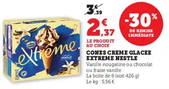 U Express CONES CREME GLACEE EXTREME NESTLE offre