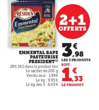 U Express EMMENTAL RAPE PASTEURISE PRESIDENT offre