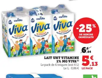 U Express LAIT UHT VITAMINE 1% MG VIVA offre