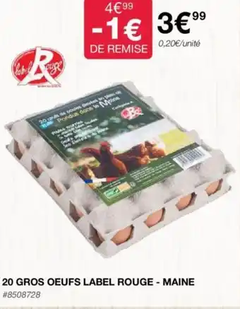 Costco 20 GROS OEUFS LABEL ROUGE - MAINE offre