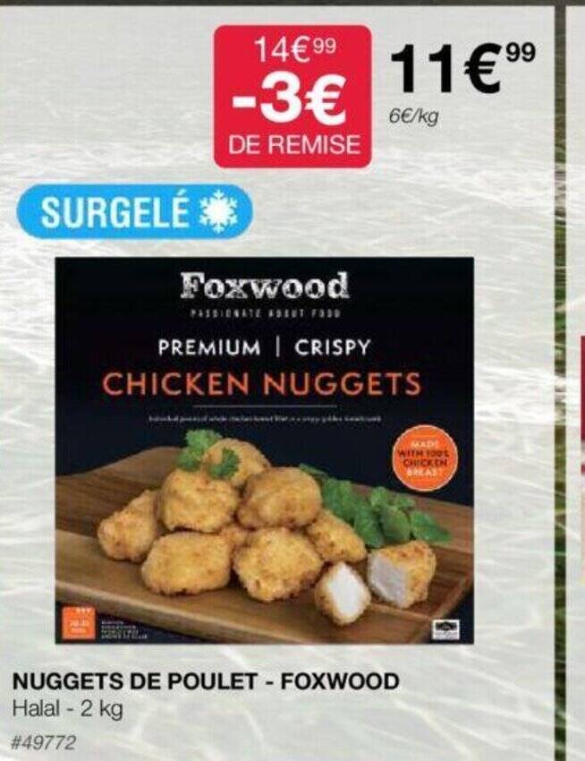 Promo NUGGETS DE POULET FOXWOOD chez Costco
