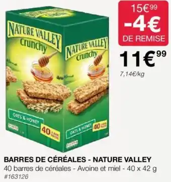 Costco BARRES DE CÉRÉALES - NATURE VALLEY offre