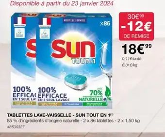 TABLETTES LAVE-VAISSELLE - SUN TOUT EN 1(¹)