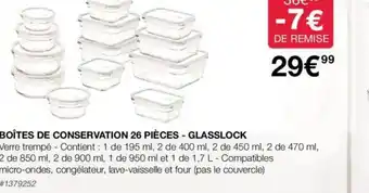 Costco BOÎTES DE CONSERVATION 26 PIÈCES - GLASSLOCK offre