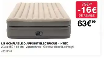 Costco LIT GONFLABLE D'APPOINT ÉLECTRIQUE - INTEX offre