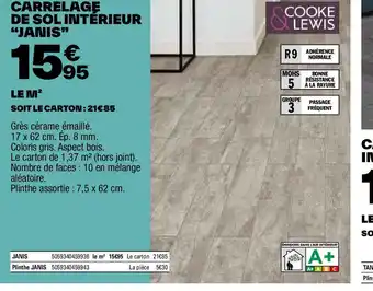 Brico Dépôt CARRELAGE DE SOL INTÉRIEUR "JANIS" offre