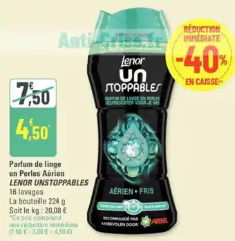 G20 Parfum de linge en Perles Aérien LENOR UNSTOPPABLES offre