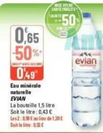 G20 Eau minérale naturelle EVIAN offre