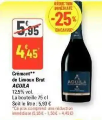 G20 Crémant** de Limoux Brut AGUILA offre