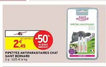 Intermarché Pipettes Antiparasitaires Chat Saint Bernard offre
