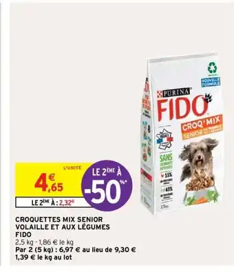 Intermarché Croquettes Mix Senior Volaille Et Aux Légumes Fido offre