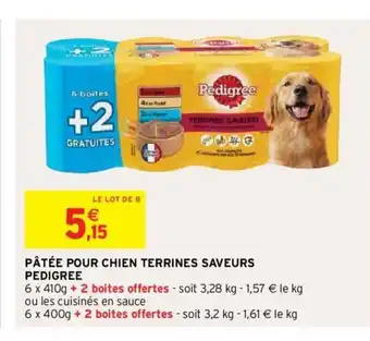 Intermarché Patée Pour Chien Terrines Saveurs Pedigree offre